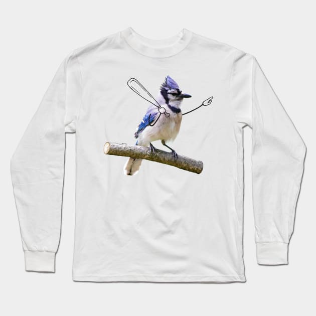 Blue Jay Calls His Shot Long Sleeve T-Shirt by Gintron